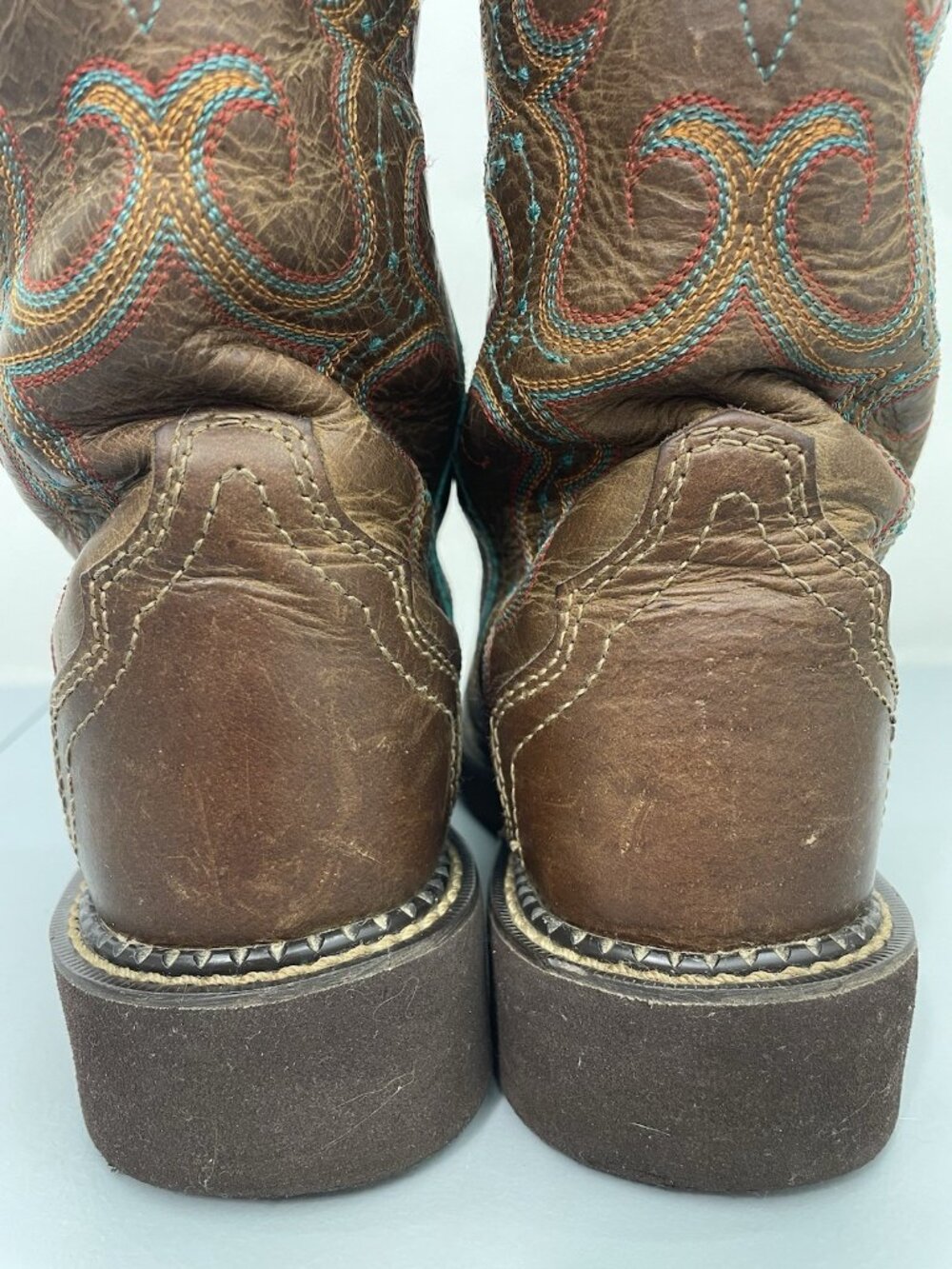 Justin Gypsy Raya Cowboy Boots Western Square Toe Distressed Brown Womens 7 - Picture 9 of 16